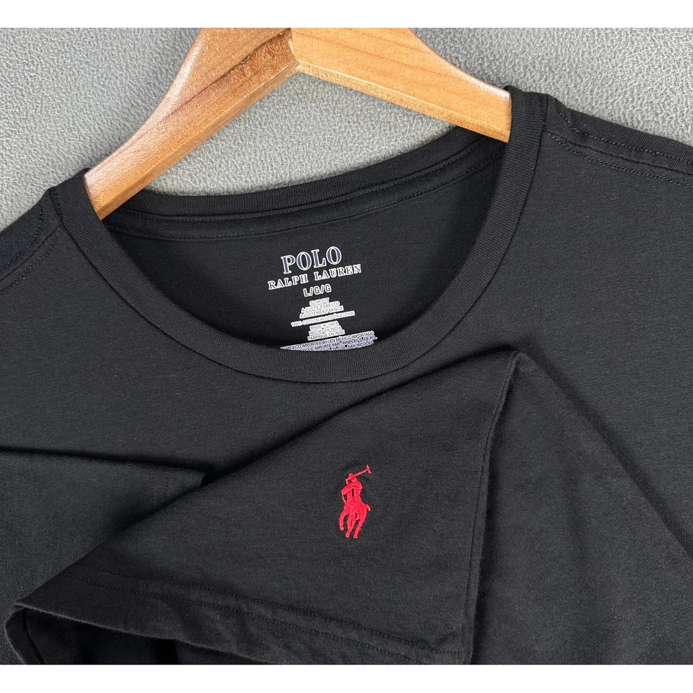 Polo Ralph Lauren Shirt Mens Large Black Slim Fit Pony Logo Tee Minimalist Prep